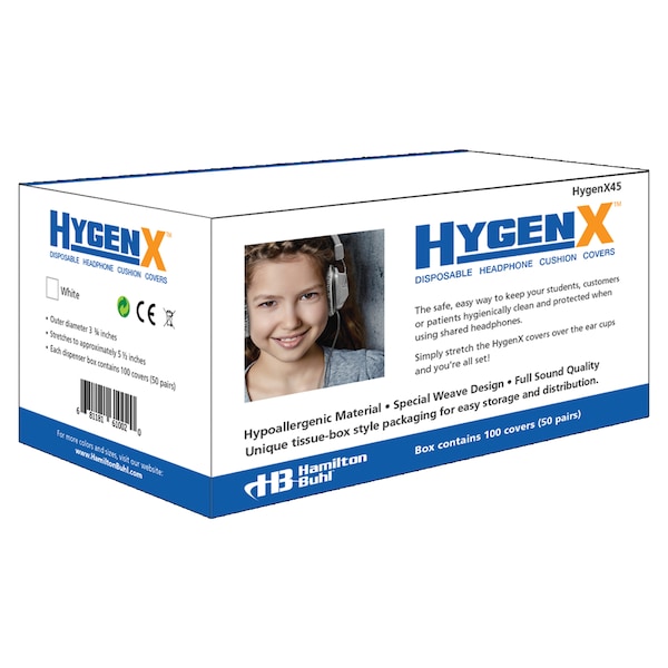 Hamiltonbuhl HygenX Sanitary Ear Cushion Covers for Over-Ear Headphones, PK50 HygenX45 - main
